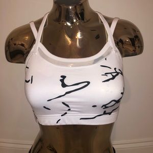 White and black sports bra